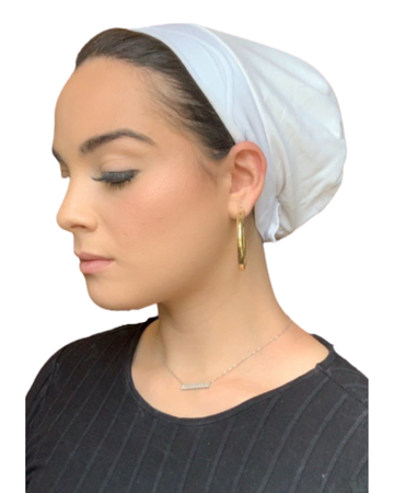 Tie Ur Knot Headscarf Volumizer White myselflingerie.com